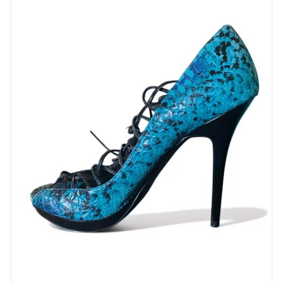 Baker - Sexy Heels Green Snake Print Design SZ-9 - Picture 2 of 5